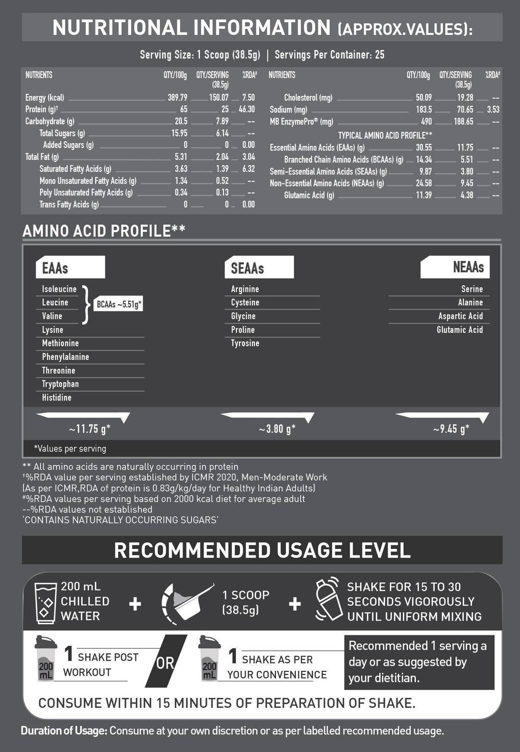 MUSCLEBLAZE Biozyme Whey Protein 25g - Image 4
