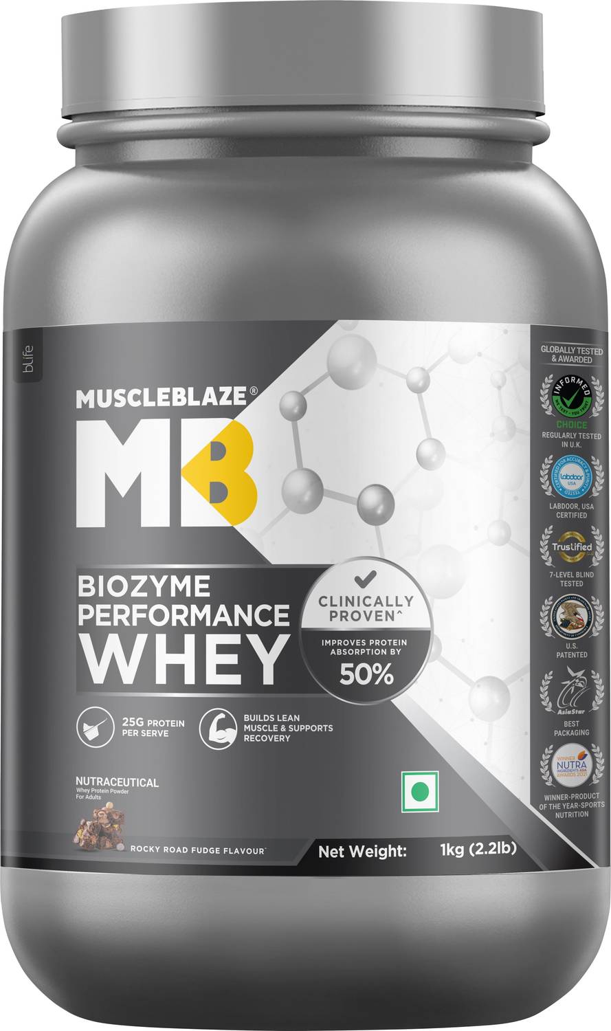 MUSCLEBLAZE Biozyme Performance Whey Protein 25g - Image 1