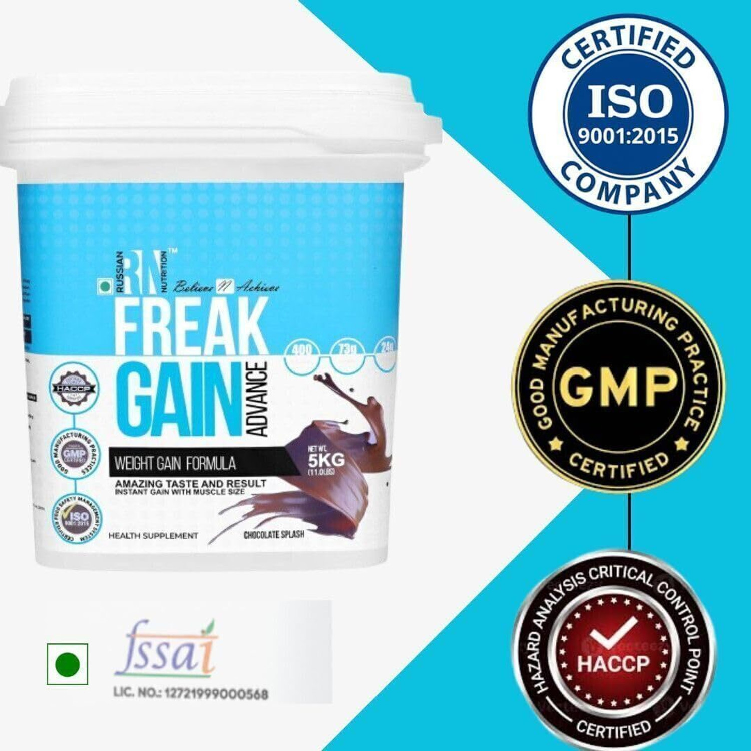 Image of RUSSIAN NUTRITION FREAK GAIN (11lbs) Weight Gainers /Mass Gainers