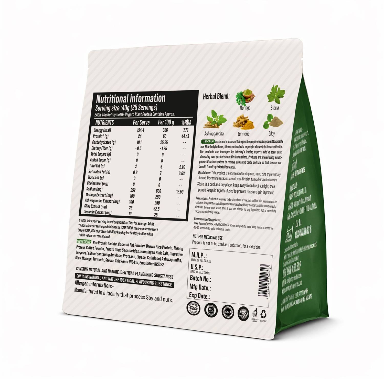 GateMimetal VegPro Vegan Protein Pure Isolate - Image 2