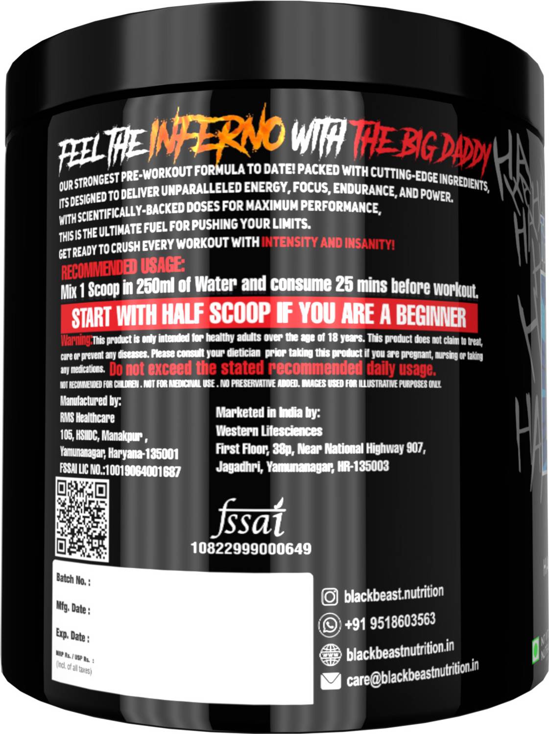 Black Beast The Big Daddy Inferno Preworkout 50 Serving - Image 5