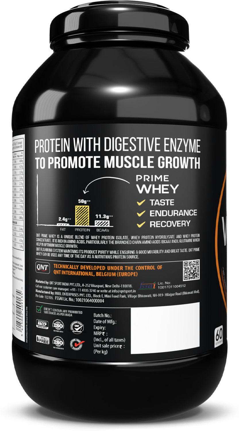 Image of QNT Prime Whey, 100% Whey Protein with whey Isolate Whey Protein