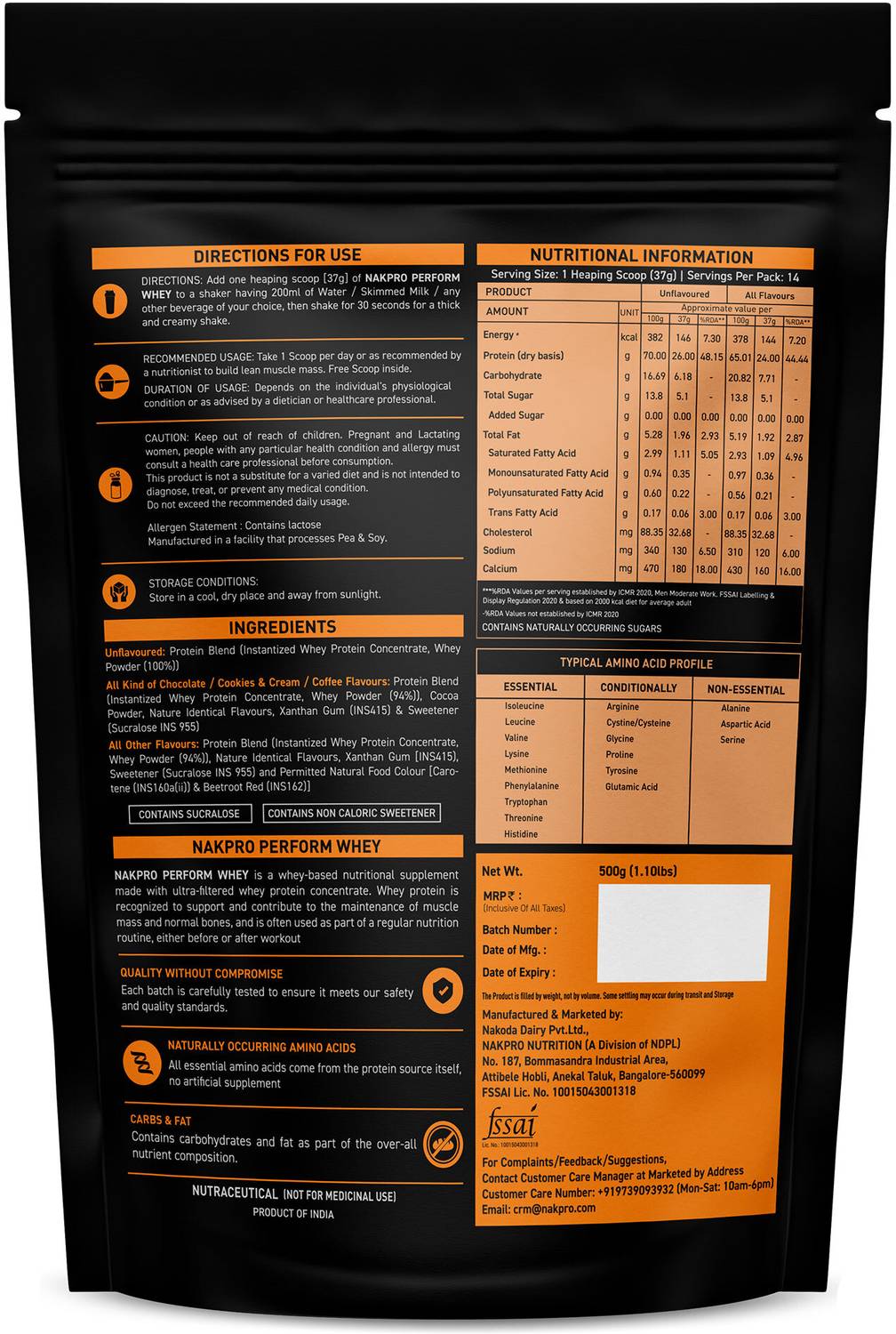 Nakpro PERFORM Whey Protein 500g - Image 2