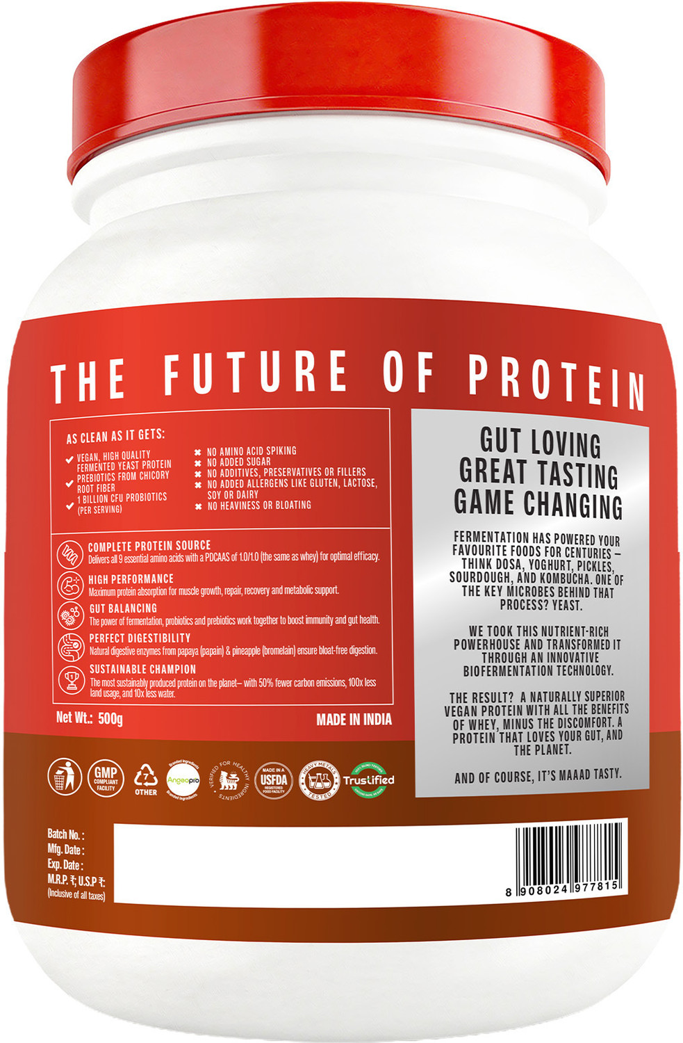 Image of SUPERYOU Pro Fermented Yeast Protein, 24g Protein, Gut Friendly, Superior Muscle Recovery Plant-Based Protein