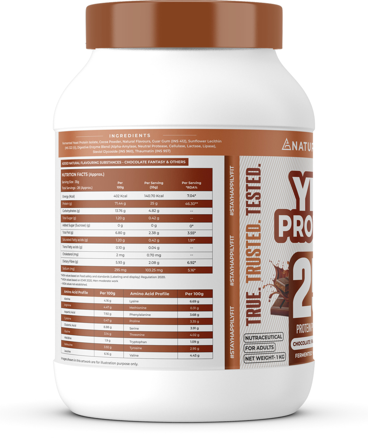 Image of NATURALTEIN Fermented Yeast Protein Powder | 25g Protein Per Scoop | Vegan Plant Protein Plant-Based Protein
