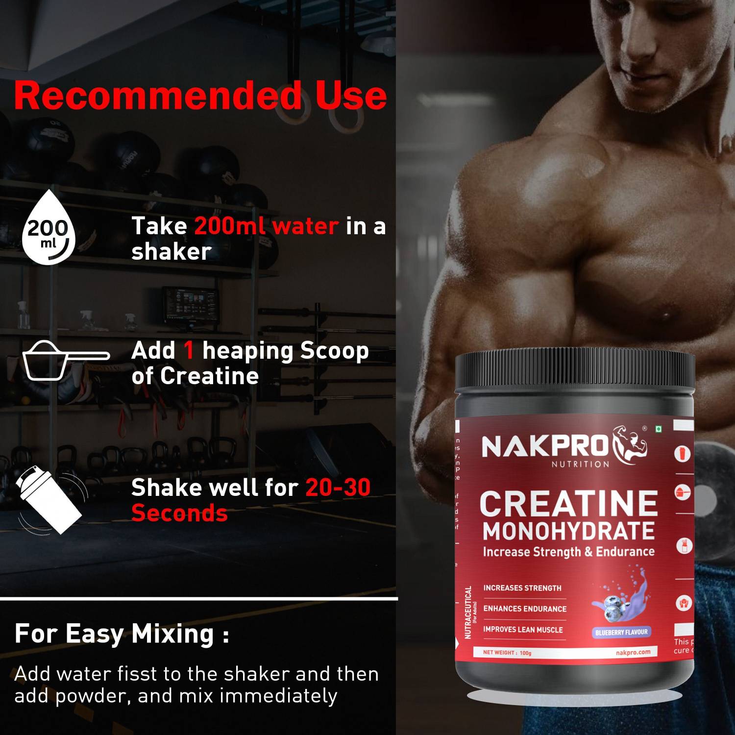 Nakpro Micronized Creatine Monohydrate 1000g - Image 5