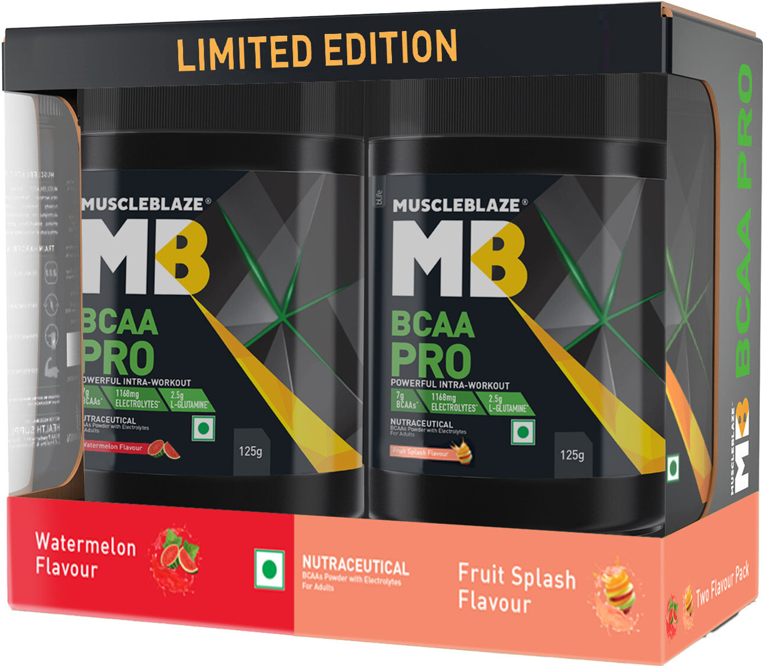 Image of MUSCLEBLAZE BCAA Pro - (Two Flavour Pack) BCAA