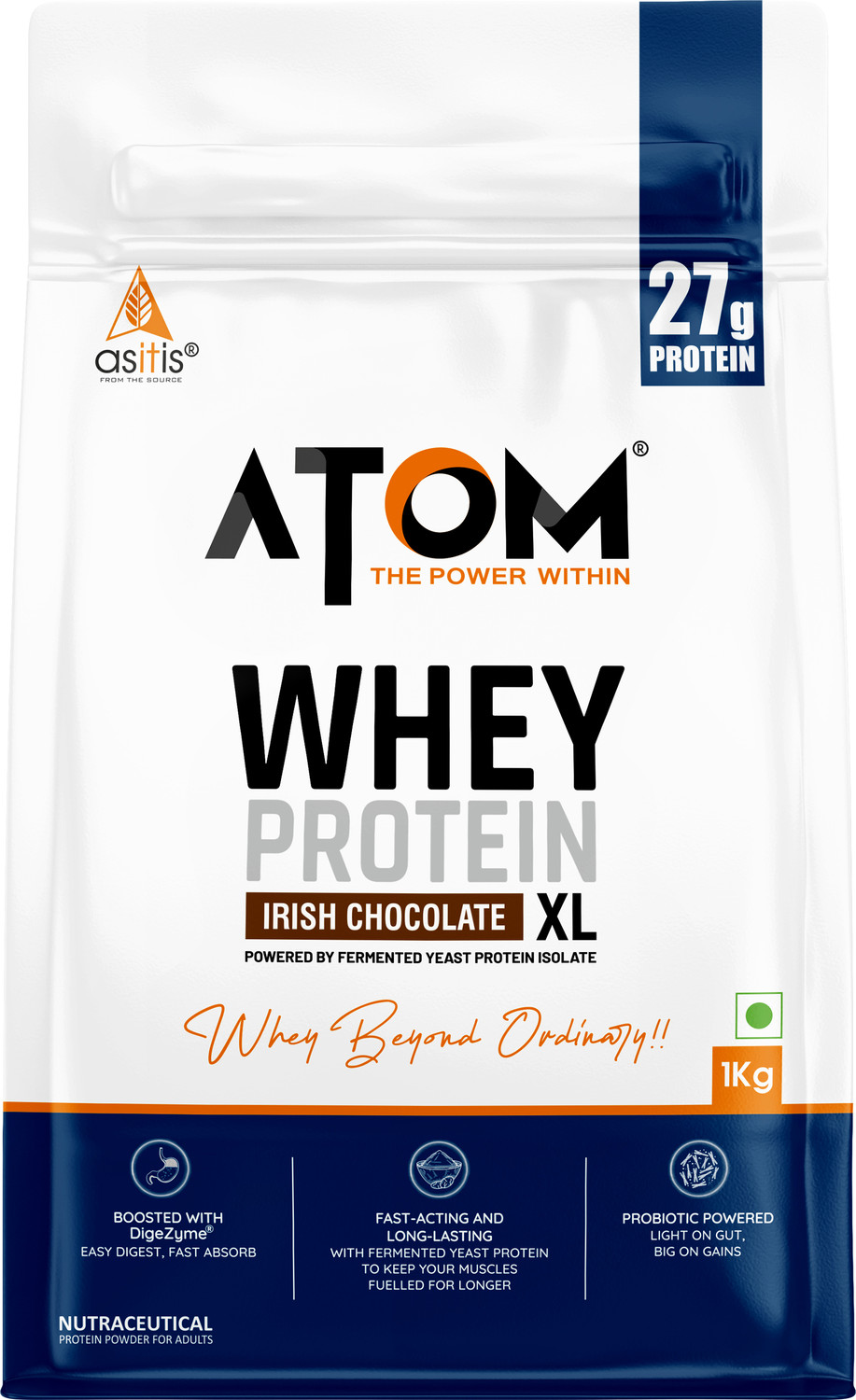 Image of AS-IT-IS Nutrition ATOM Whey Protein XL with Yeast Protein - Supports Recovery & Strength Whey Protein
