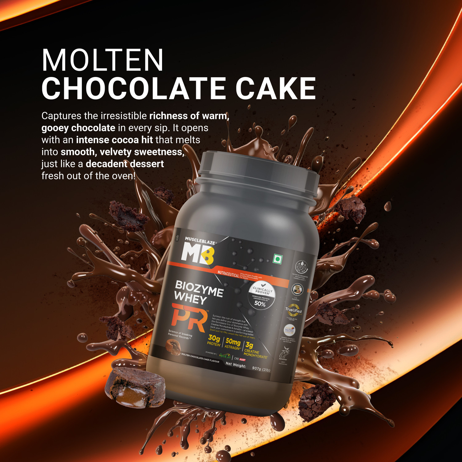Image of MUSCLEBLAZE Biozyme Whey PR with Creatine Monohydrate & AstraGin Whey Protein