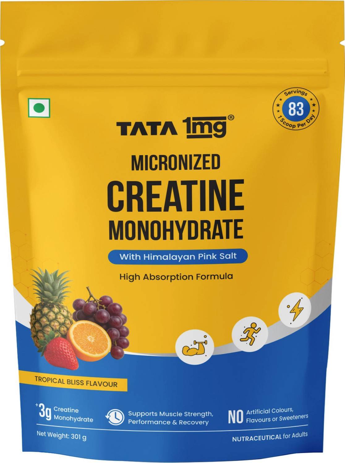 TATA 1mg Micronized Creatine Tropical Bliss - 83 Servings