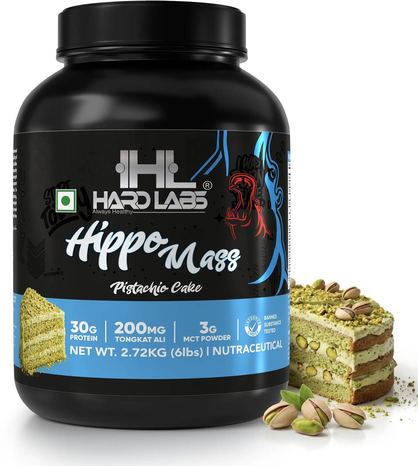 HARD LABS HIPPO MASS GAINER PISTACHIO CAKE