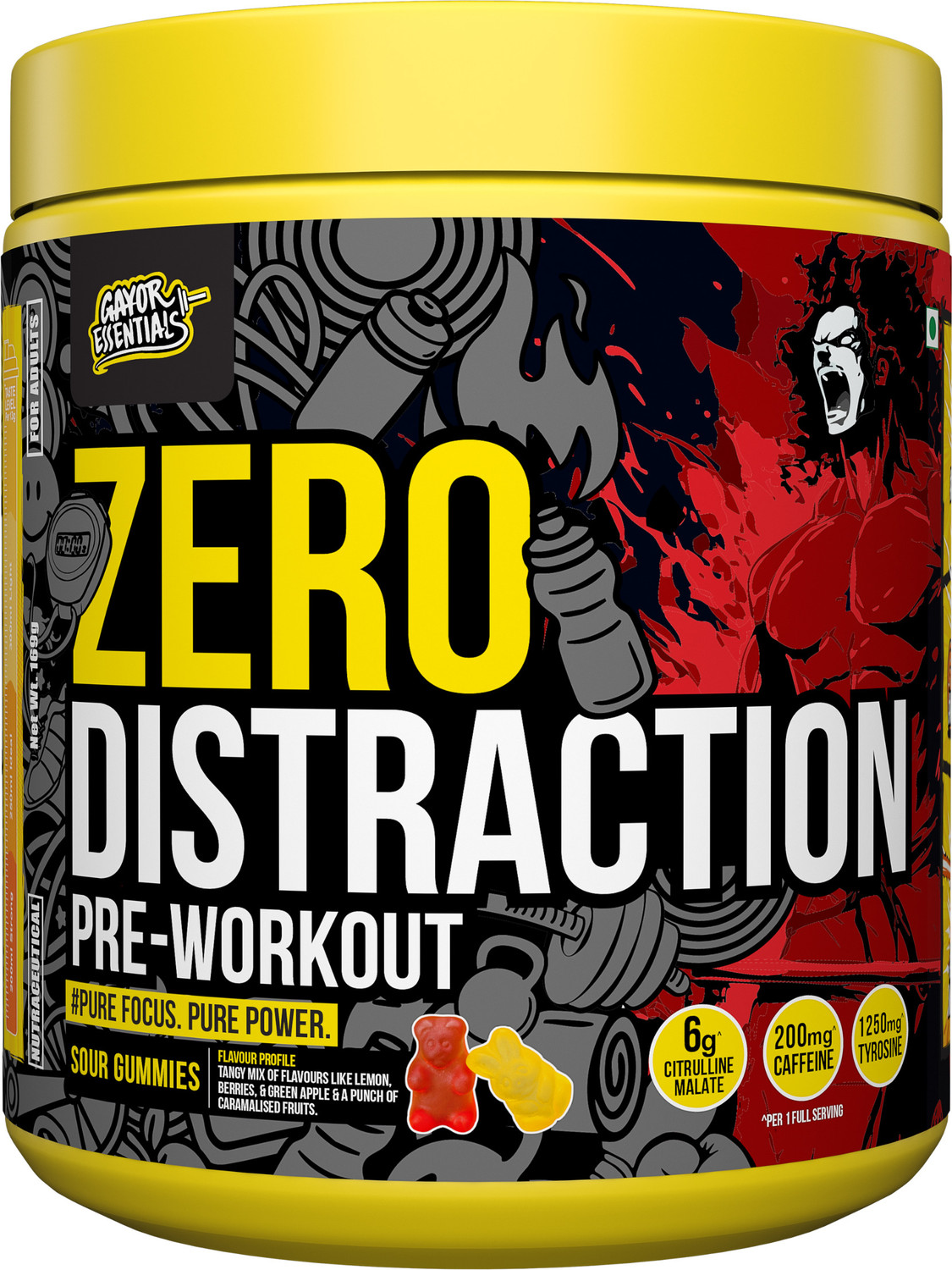 Image of gayor essentials Zero Distraction Pre-Workout for Energy, Strength, Focus & Insane Performance Pre Workout