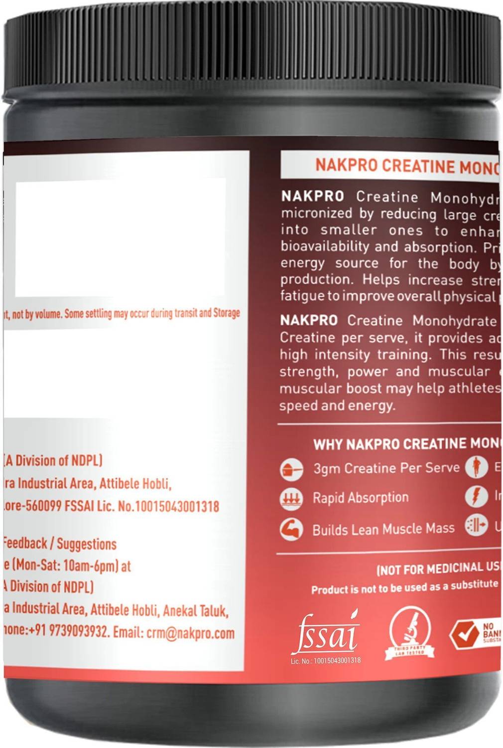 Nakpro Micronized Creatine Monohydrate 100g - Image 3