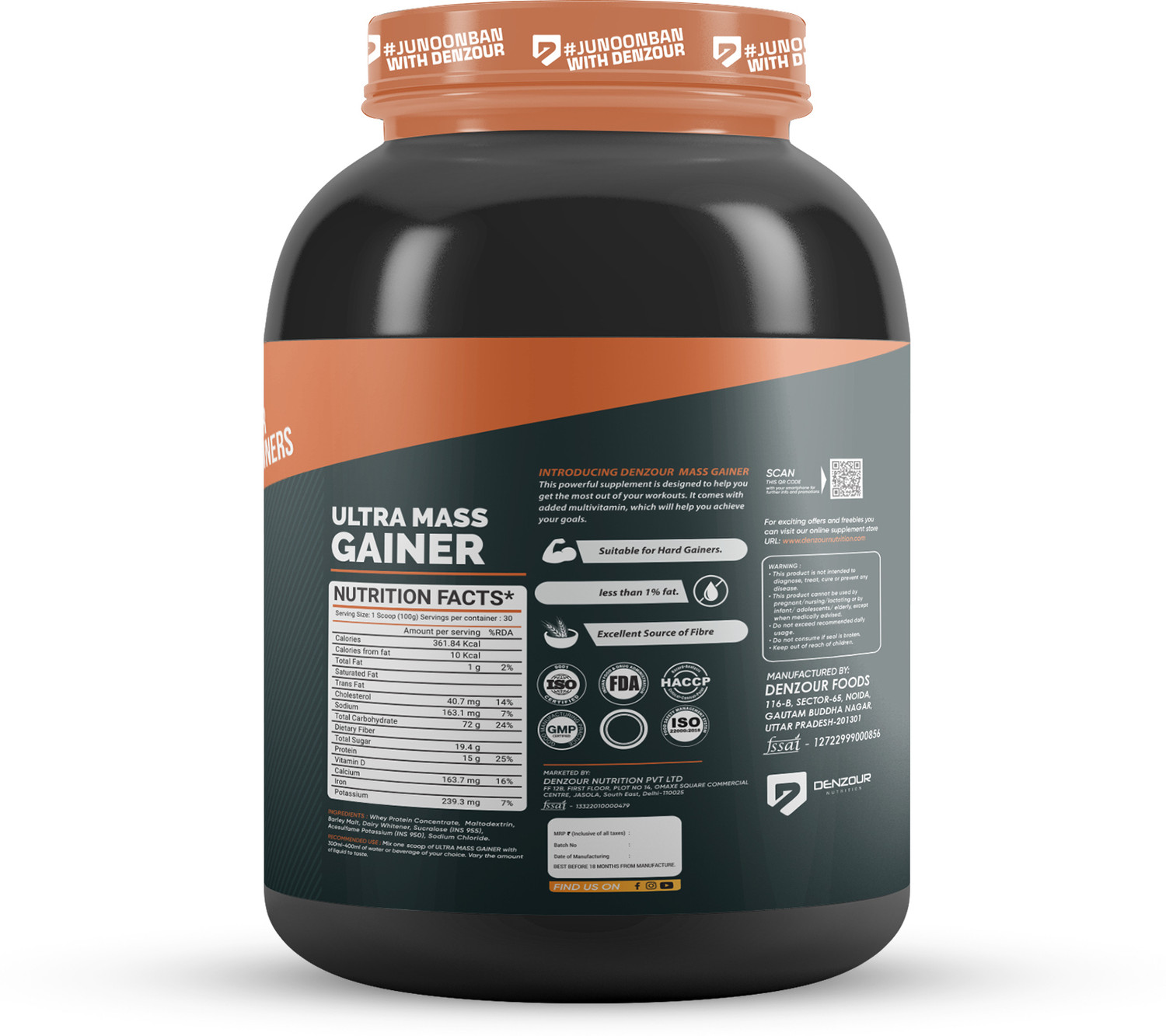 Image of DENZOUR NUTRITION High Protein High Calorie Weight Gainers /Mass Gainers