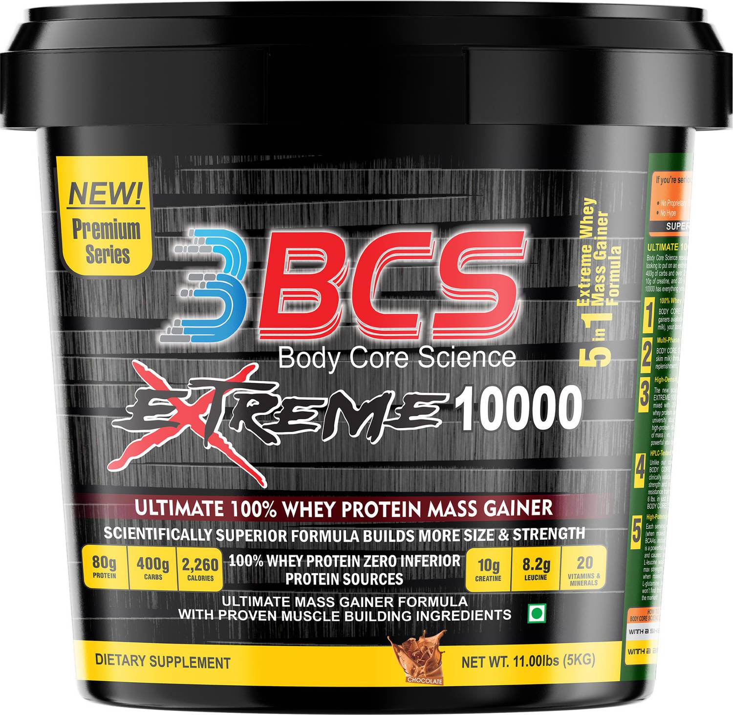 BCS 3 Extreme 10000 5Kg Chocolate Whey Protein - Image 1