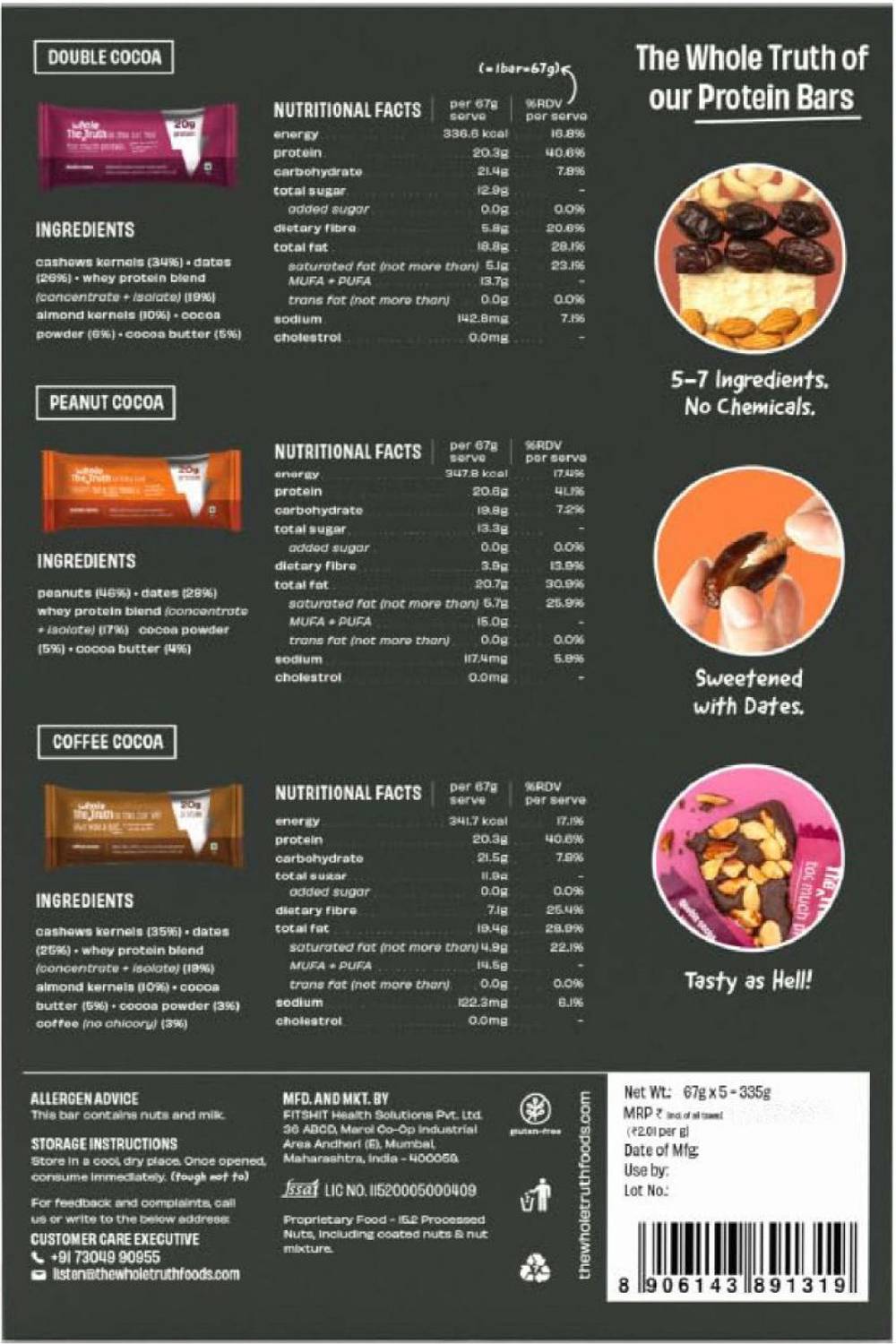 The Whole Truth High All in One Nutrition Bars 335 g - Image 3