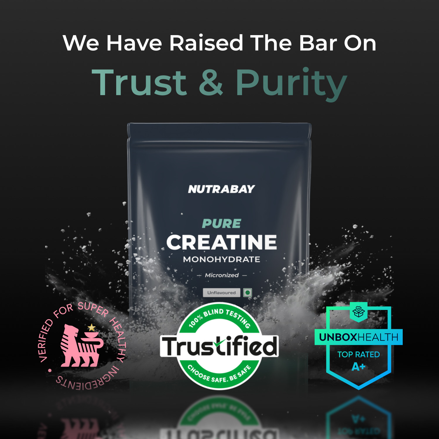 Image of Nutrabay Pure Series Micronised Creatine Monohydrate 83 servings |Crossfit Supplement Creatine