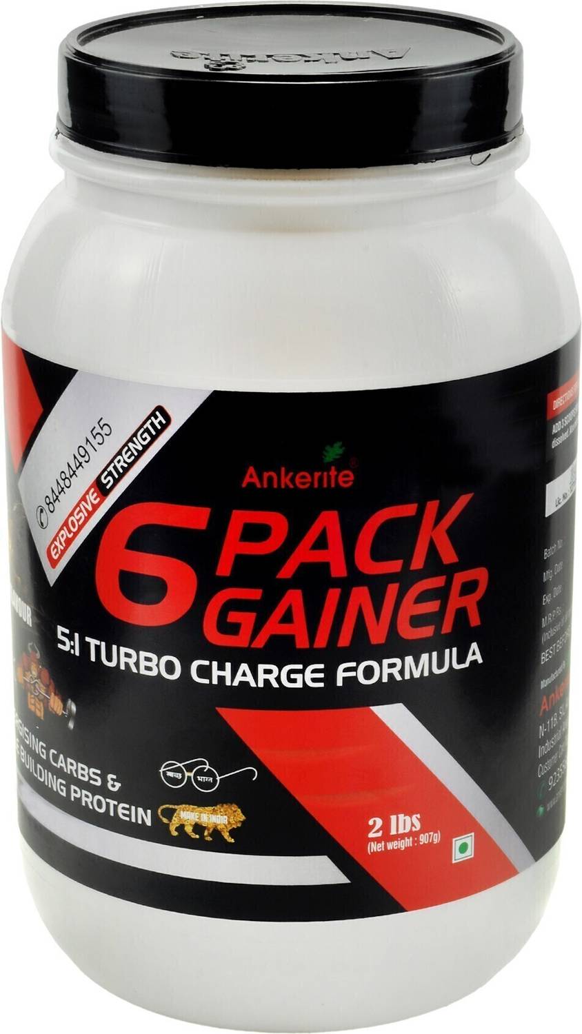 Ankerite 6 Pack Gainer 2 Lbs Weight Gainer/Mass Gainer Weight Gainers/Mass Gainers