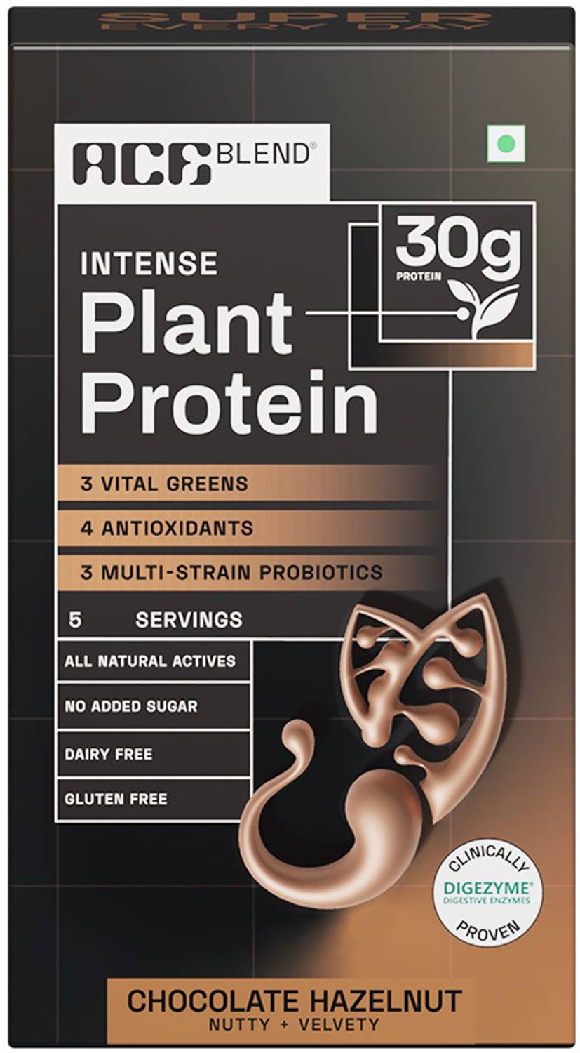 Ace Blend Intense Vegan Plant Protein | 30G Protein with BCAA, Probiotics & Enzymes Plant-Based Protein