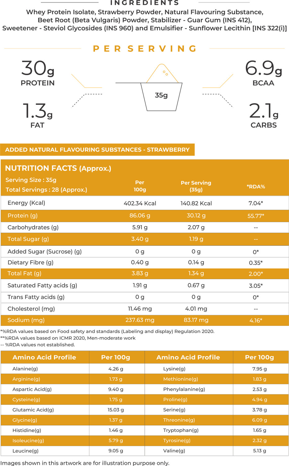 Image of NATURALTEIN Whey Isolate Strawberry Blast | 30g Protein | Natural & Clean Whey Protein