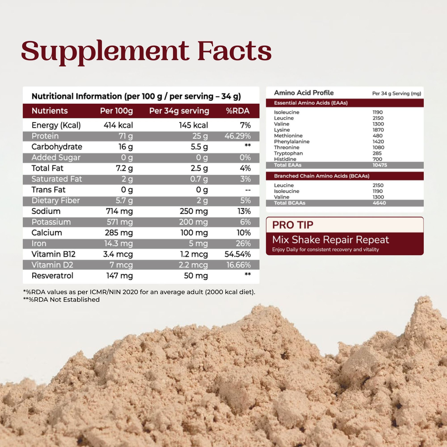 Image of Kapiissh Plant Protein | Vitamin B12, D2 & Resveratrol | 25g Plant-Based Protein