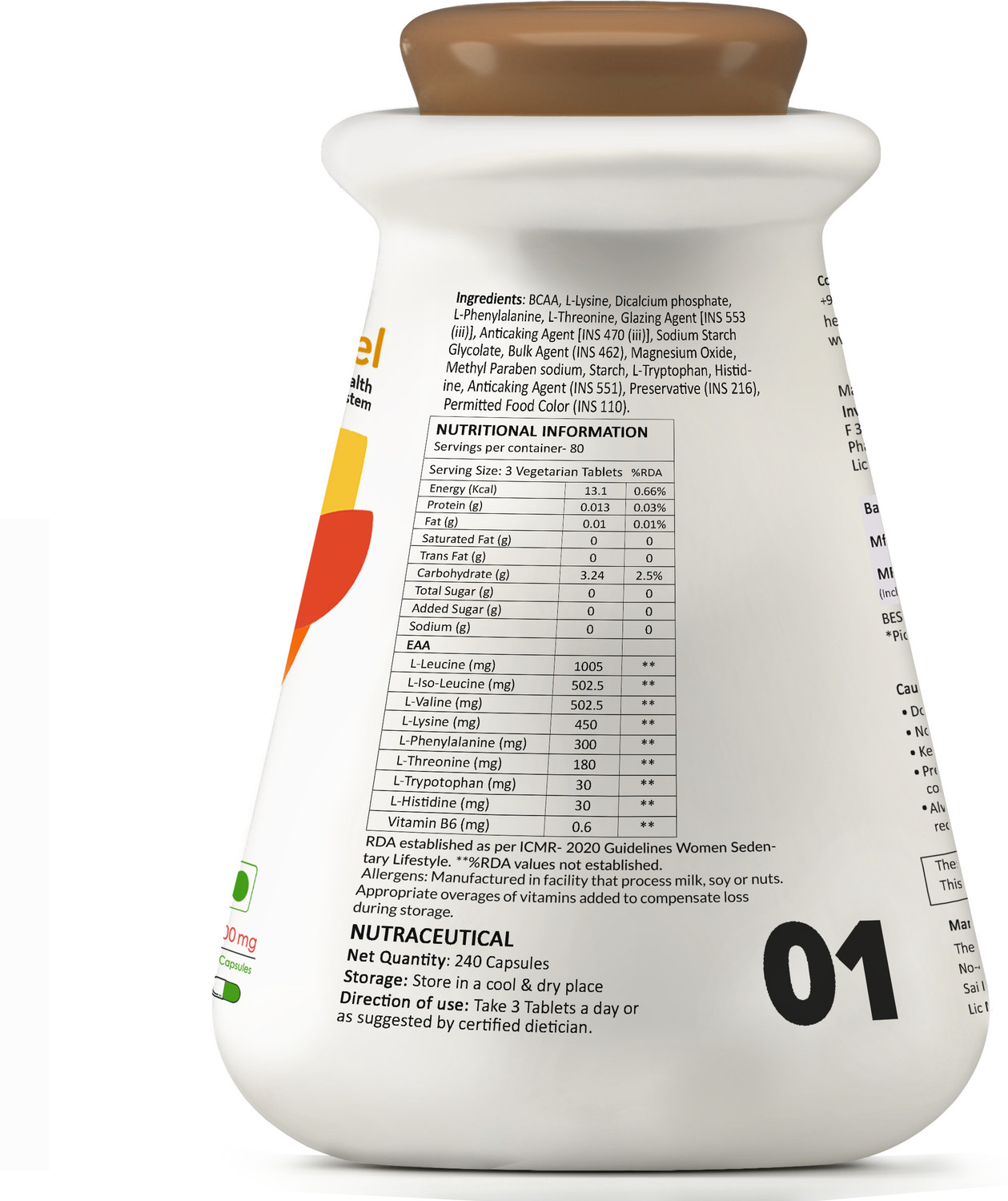 Image of MyFitFuel EAA Plus (Essential Amino Acids) 220 Capsule, 1000mg EAA (Essential Amino Acids)