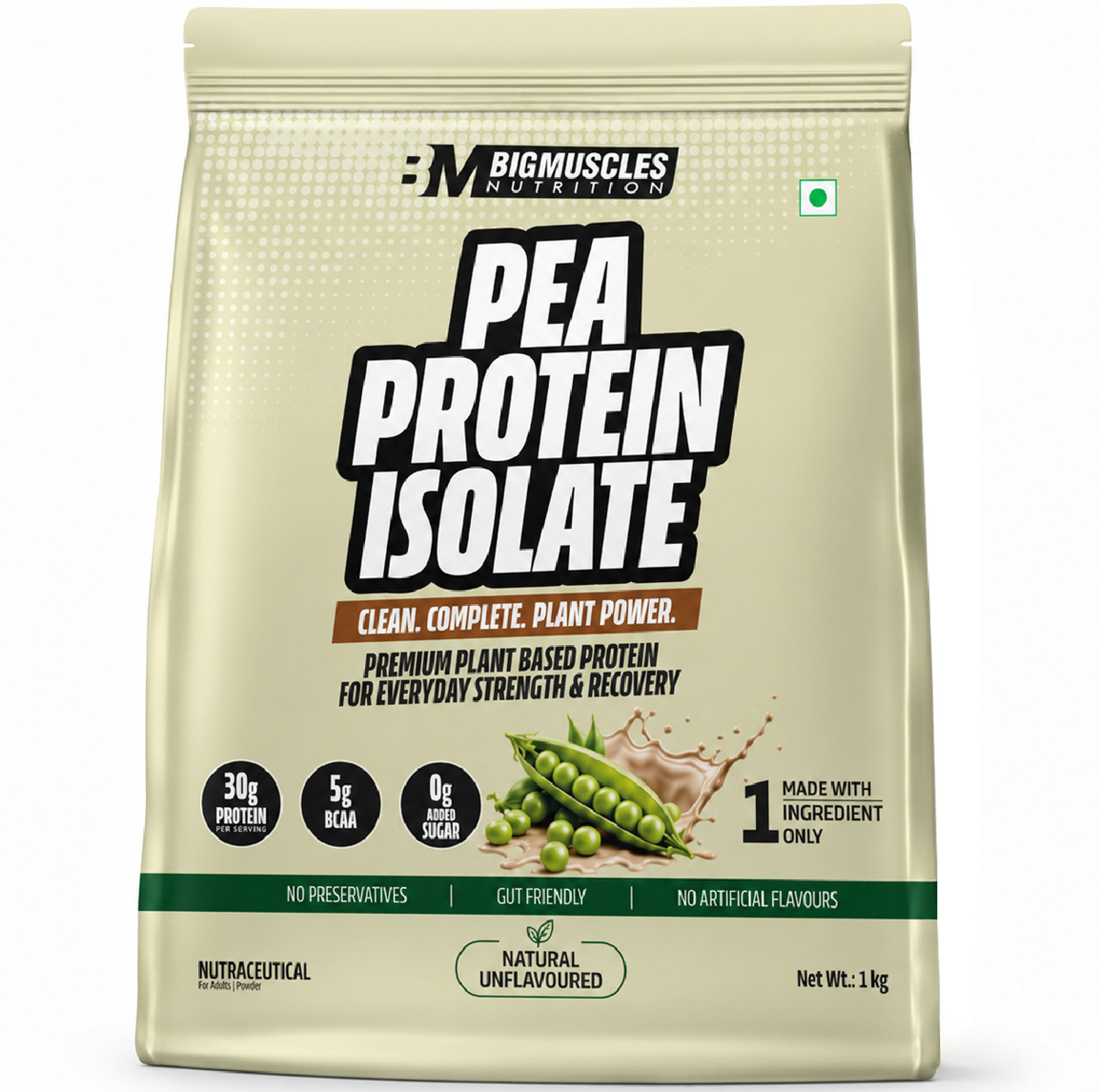 Image of BIGMUSCLES NUTRITION 100% Pea Protein Isolate Protein Powder | Complete Amino Acid Profile | 30g Plant-Based Protein