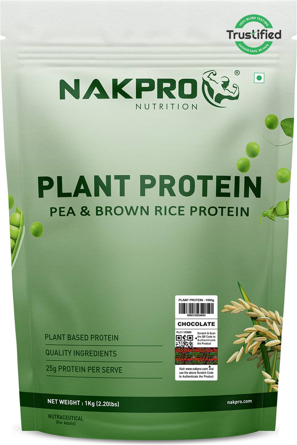Nakpro Pea & Brown Rice Protein 1 kg - Image 1