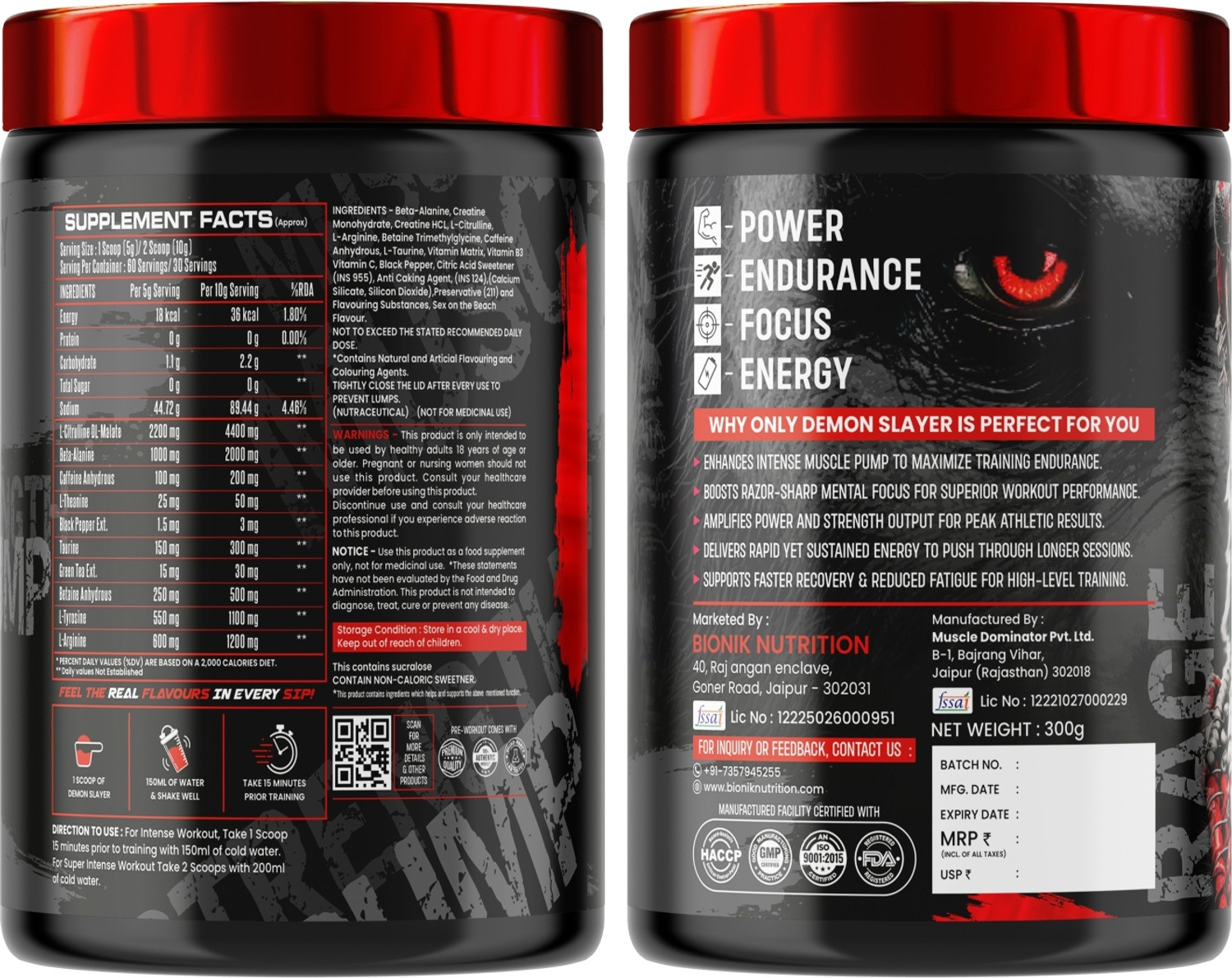 Image of BIONIK NUTRITION Warrior Zone Preworkout |For Pump, Focus, Energy, Strength & Endurance Pre Workout
