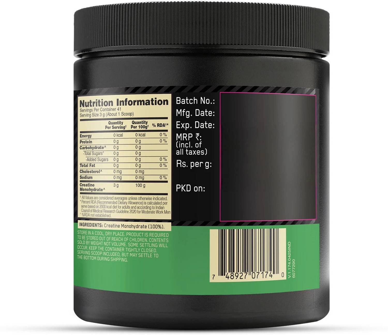 Optimum Nutrition Creatine Monohydrate 125g - Image 3