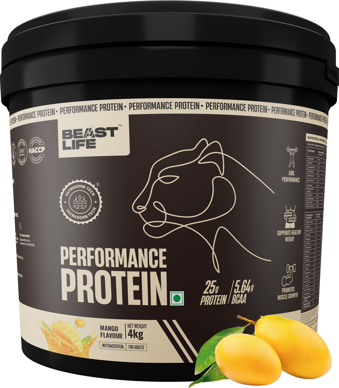 Image of BeastLife Performance Protein Powder | 25g Protein | Muscle Growth- Yeast Protein Yeast Protein