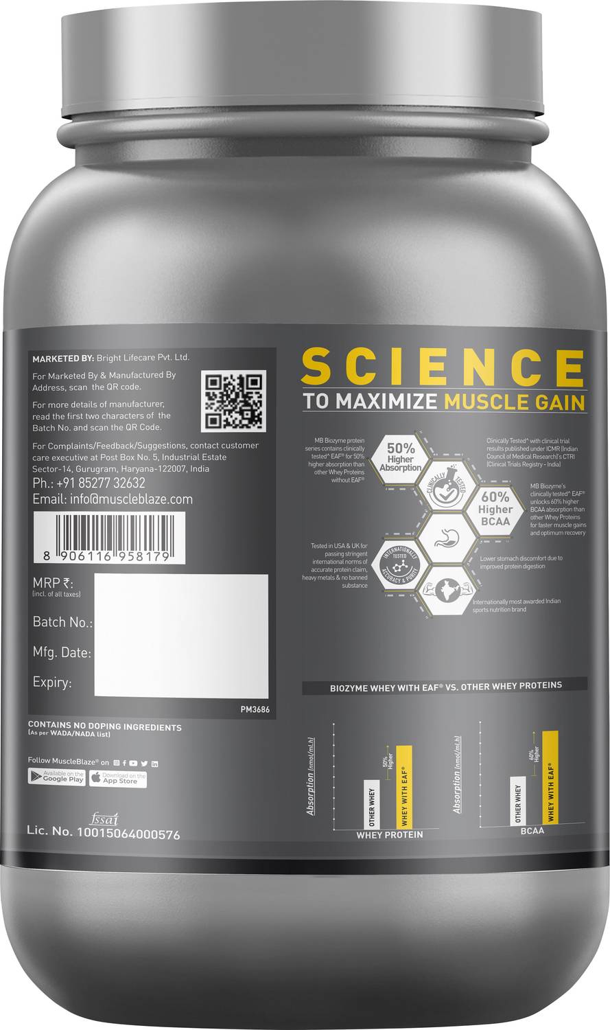 MUSCLEBLAZE Biozyme Iso-Zero Low Carb Whey Protein (27g/scoop) - Image 5