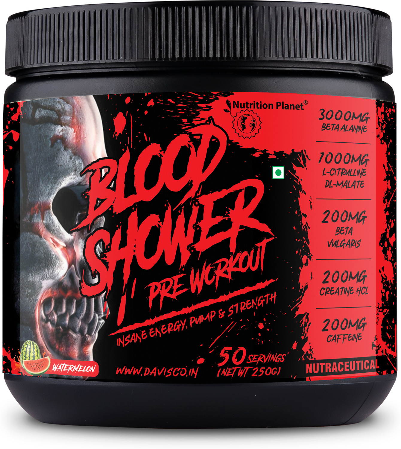 Image of Nutrition Planet Blood Shower Preworkout, 50 Servings Pre Workout