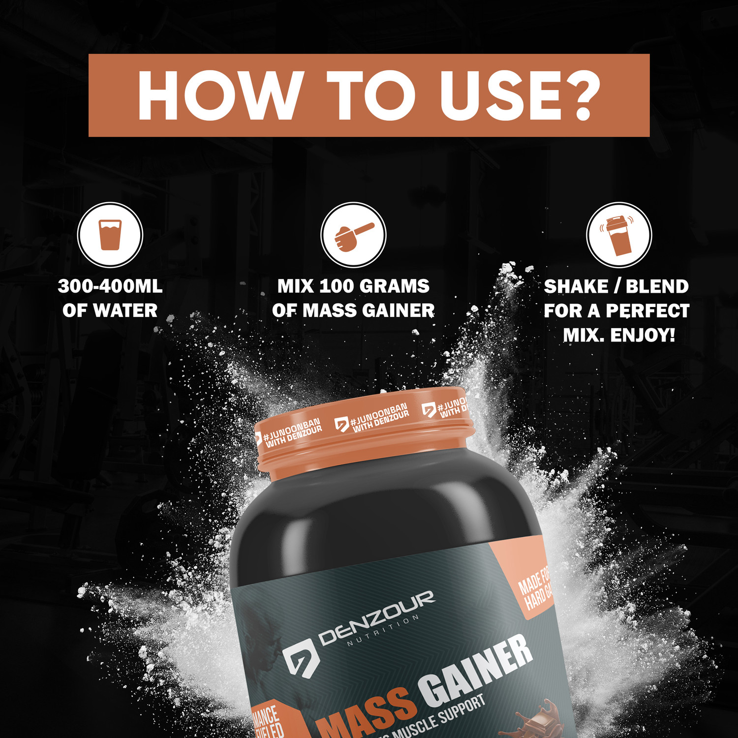Image of DENZOUR NUTRITION High Protein High Calorie Weight Gainers /Mass Gainers