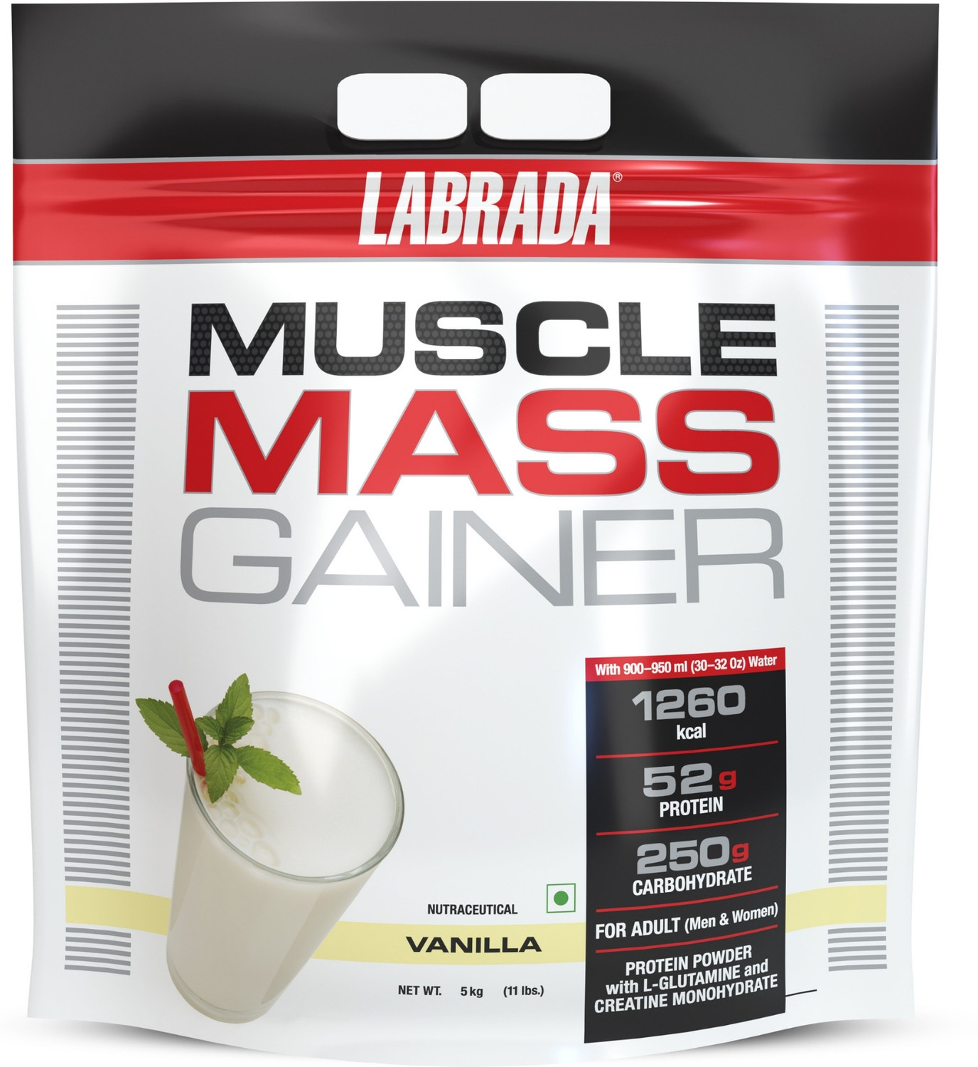 Image of Labrada Muscle Mass Gainer Vanilla | Weight Gainer with Protein | 15 Servings Weight Gainers /Mass Gainers