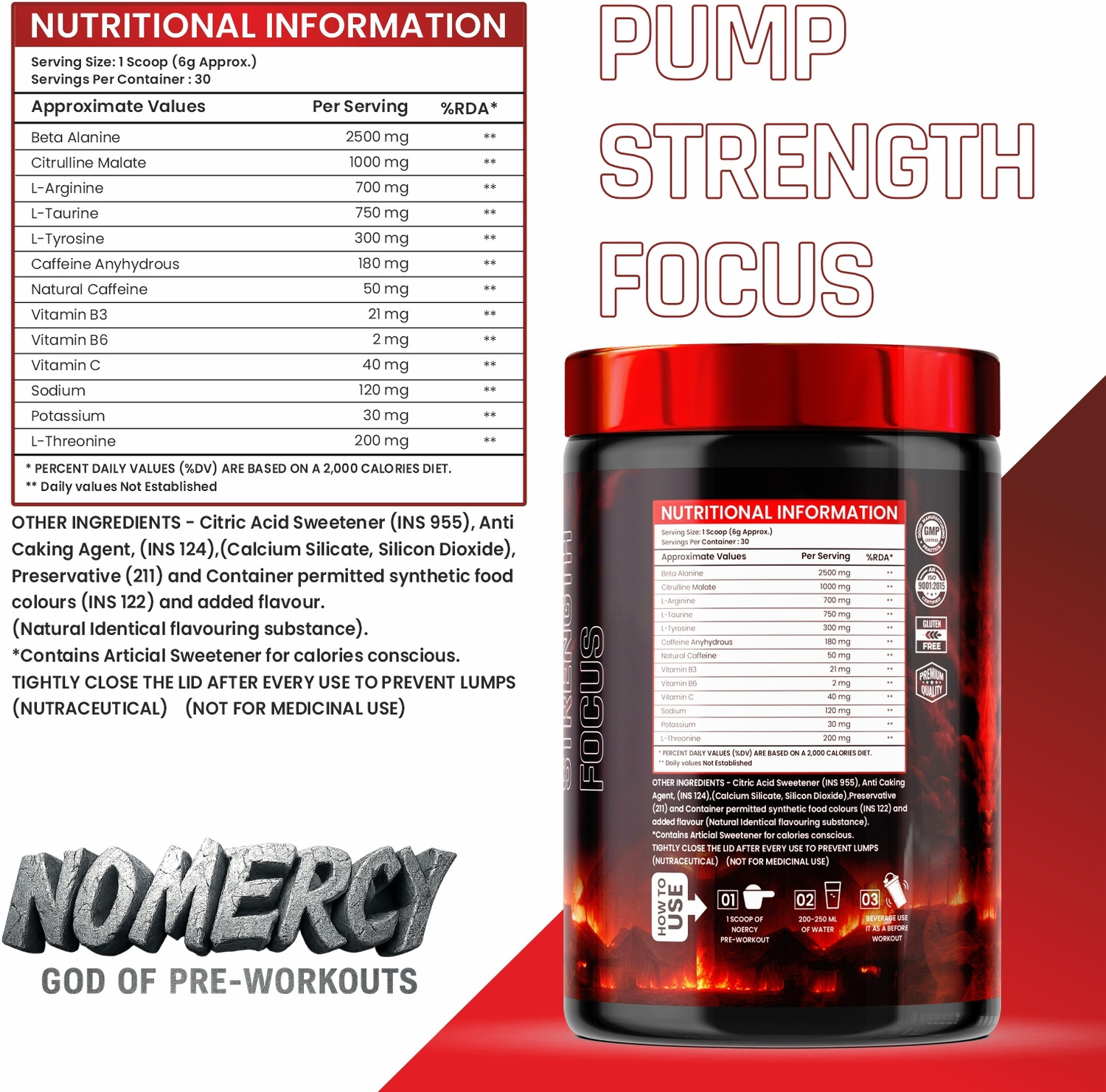 Image of THE FORMULATOR NoMercy Pre-Workout | Beta Alanine | Citrulline | Caffeine | Vitamins Pre Workout