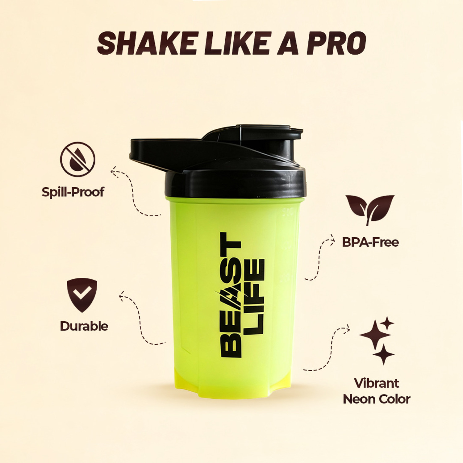 Image of BeastLife Performance Protein Powder with Shaker- 25g Protein, 5.64g BCAA- Yeast Protein Yeast Protein