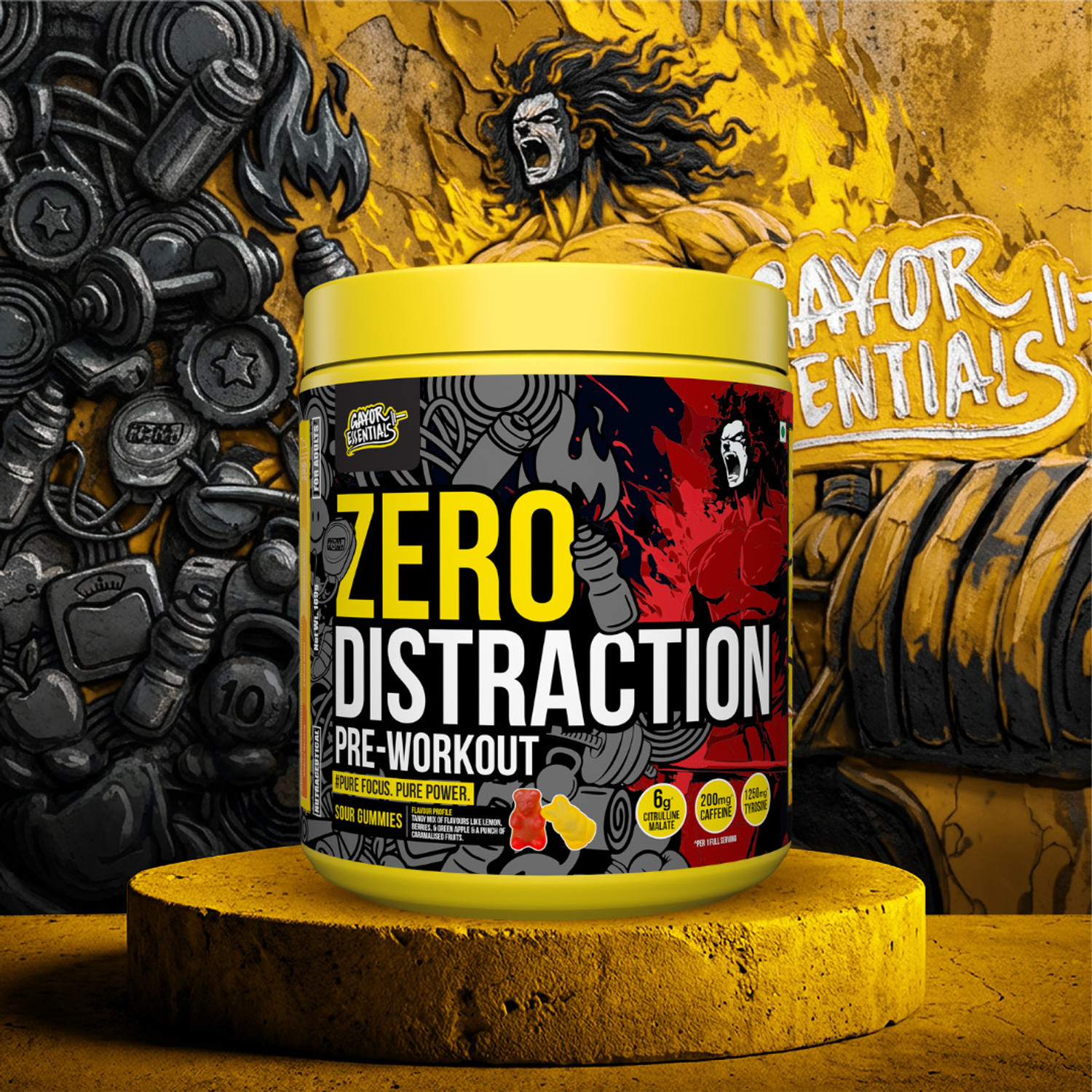 Image of gayor essentials Zero Distraction Pre-Workout for Energy, Strength, Focus & Insane Performance Pre Workout