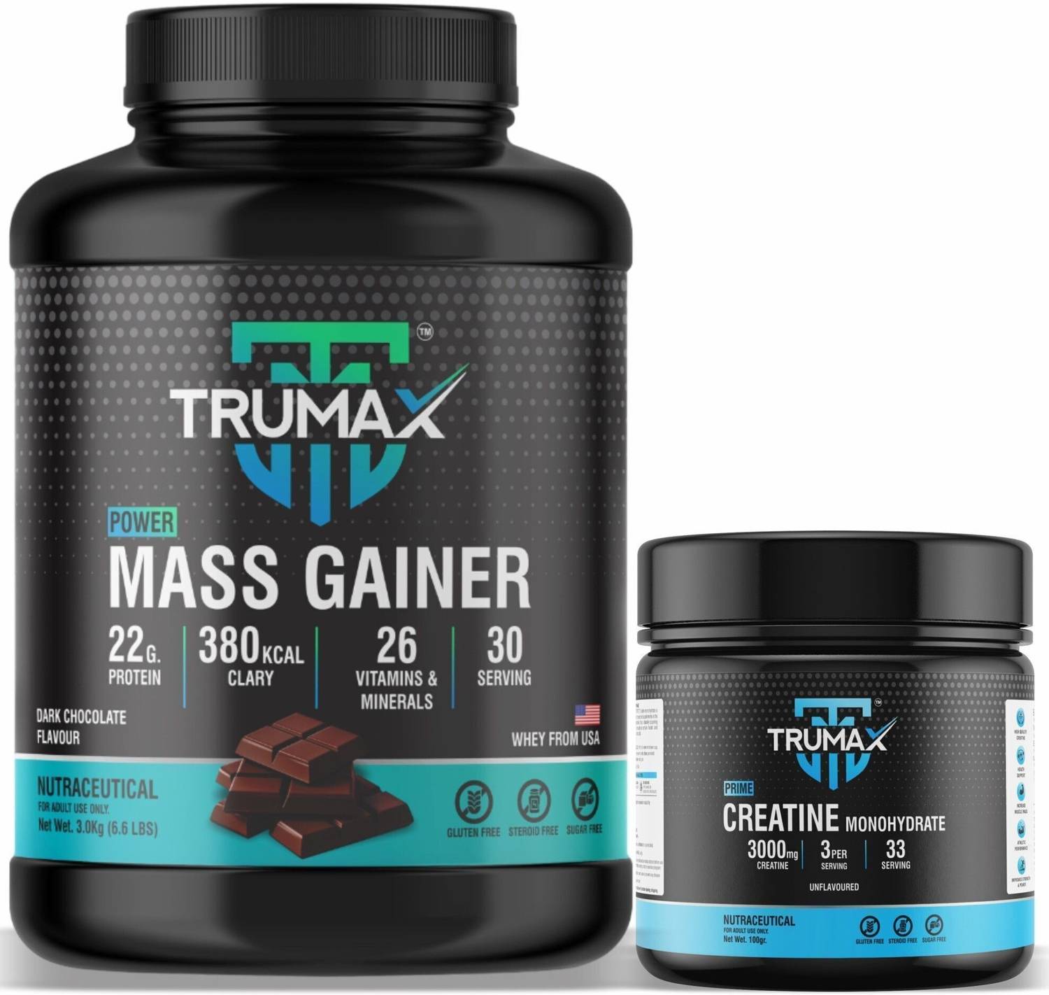 TRUMAX Power Mass Gainer 3kg with Creatine 100gm - Image 1