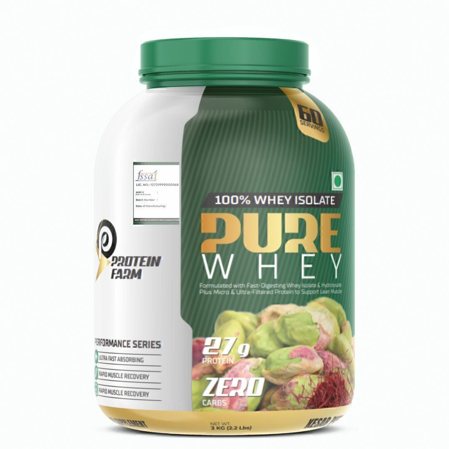 Image of PROTEINFARM PURE WHEY ISOLATE & HYDROLYSED PROTEIN ,0 CARBS,LOW FAT FOR LEAN MUSCLE SUPPORT Whey Protein