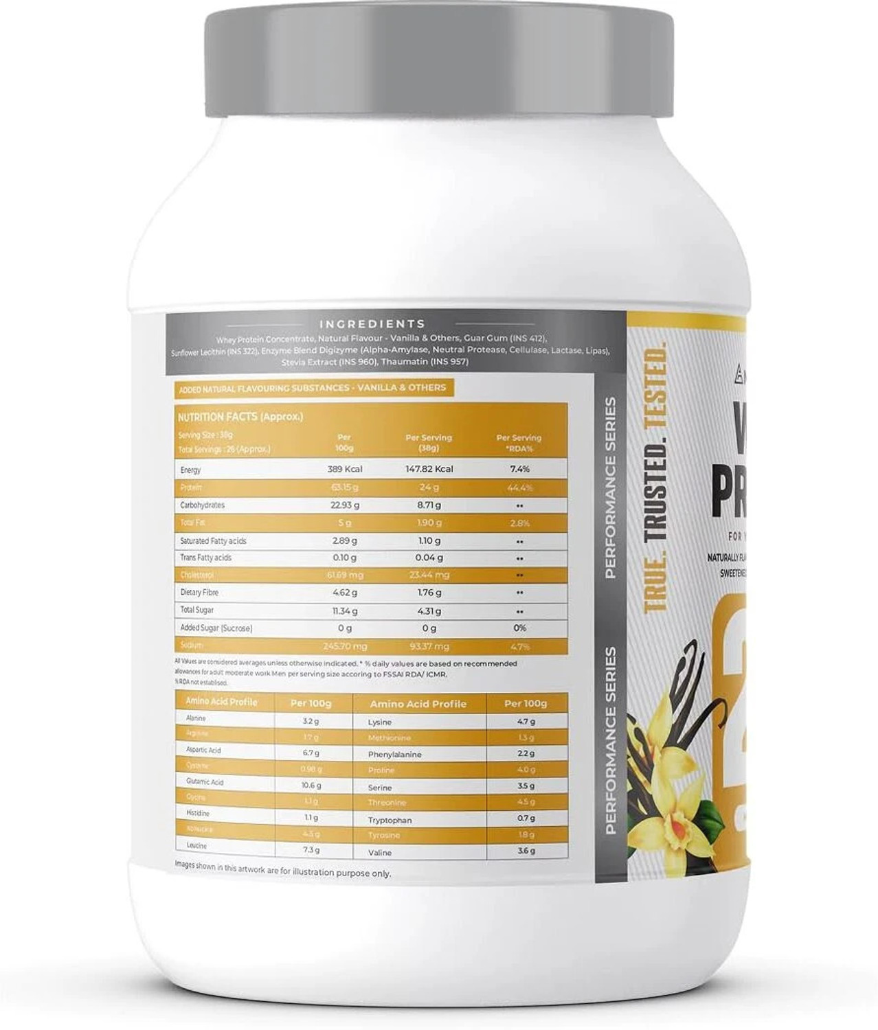 Image of NATURALTEIN Natural Whey 1kg| Max Vanilla| 24g Protein| Stevia| Gluten & Soy Free Whey Protein