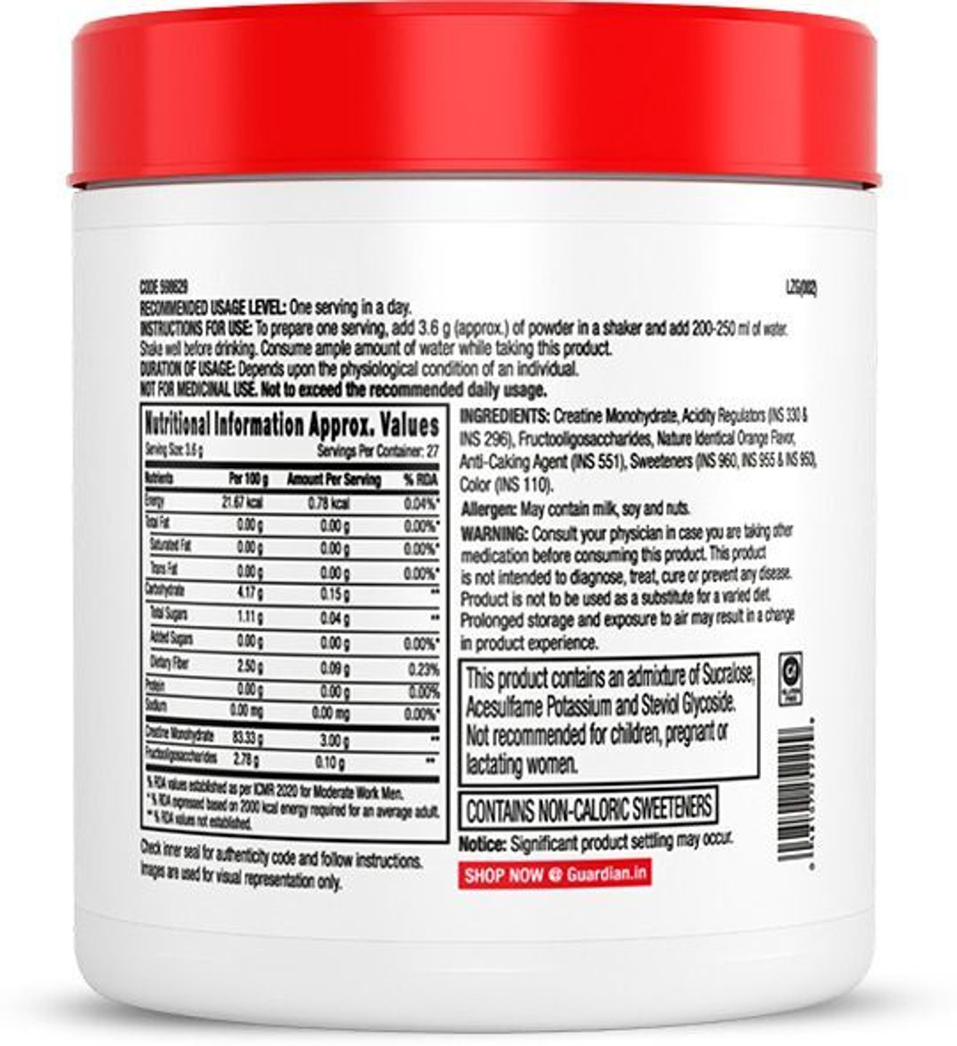 Image of GNC Creatine Monohydrate (100g, Orange) + Creatine Monohydrate (100g, Blueberry) Creatine