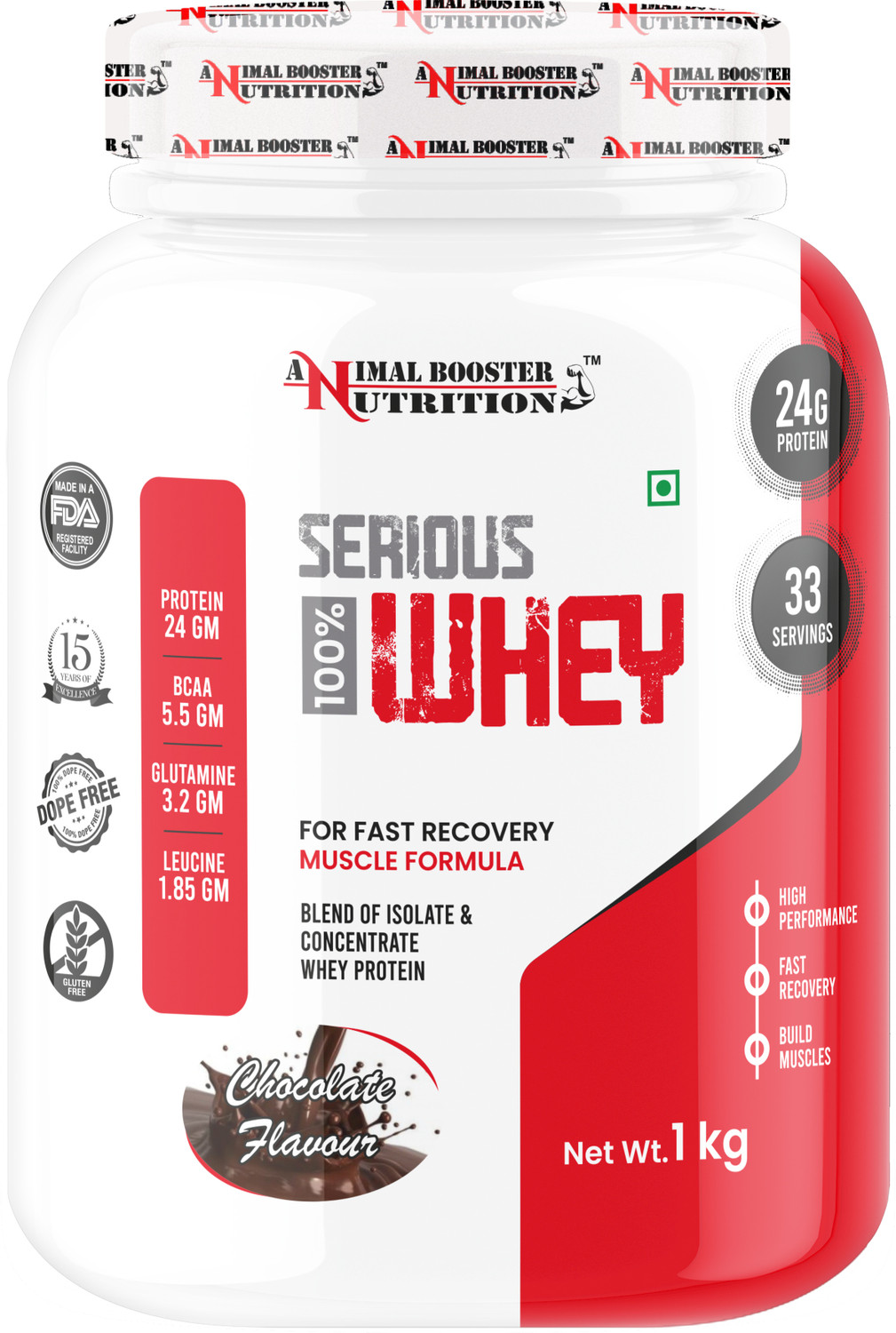 Image of Animal Booster Nutrition Serious Whey Protein 1kg Whey Protein