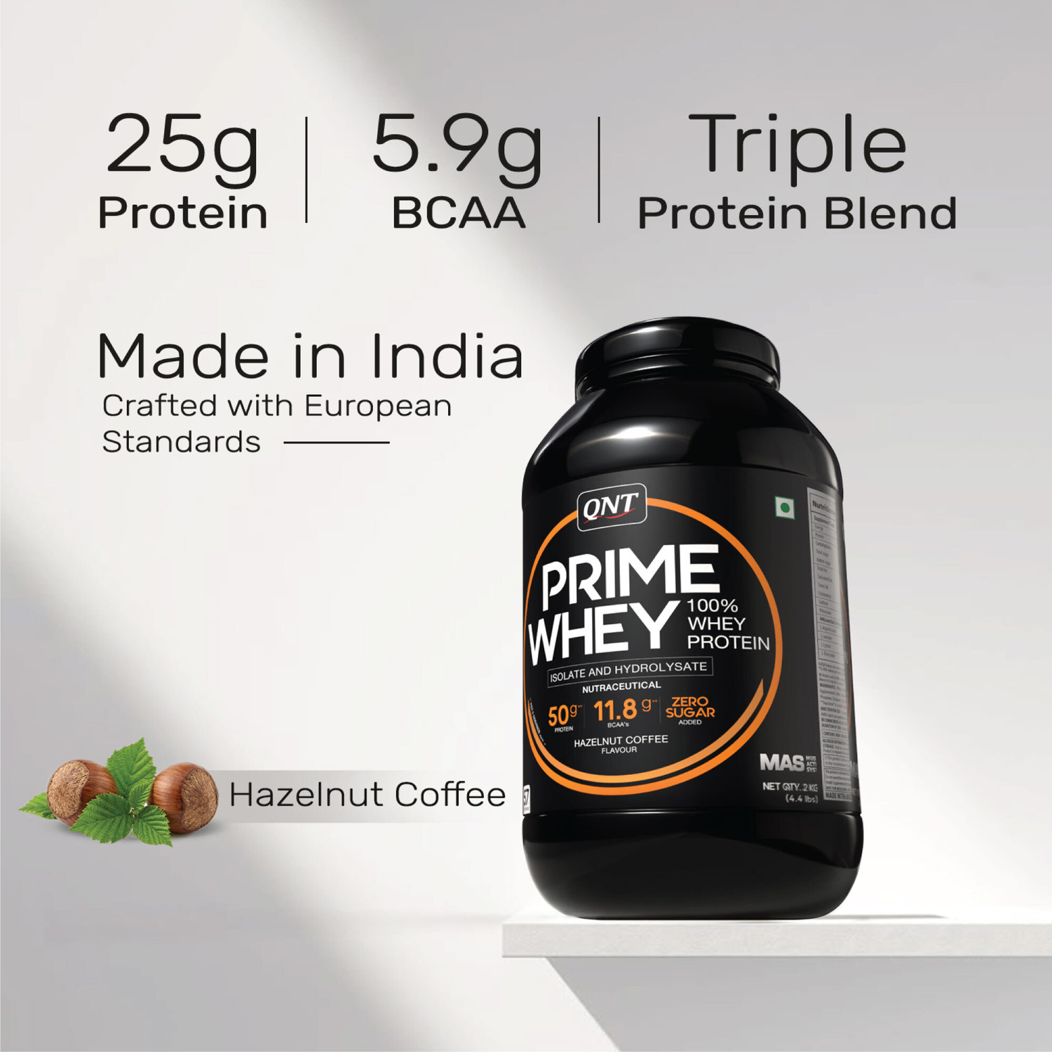 Image of QNT Prime Whey, 100% Pure Whey Protein with whey Isolate for Lean Muscles Whey Protein