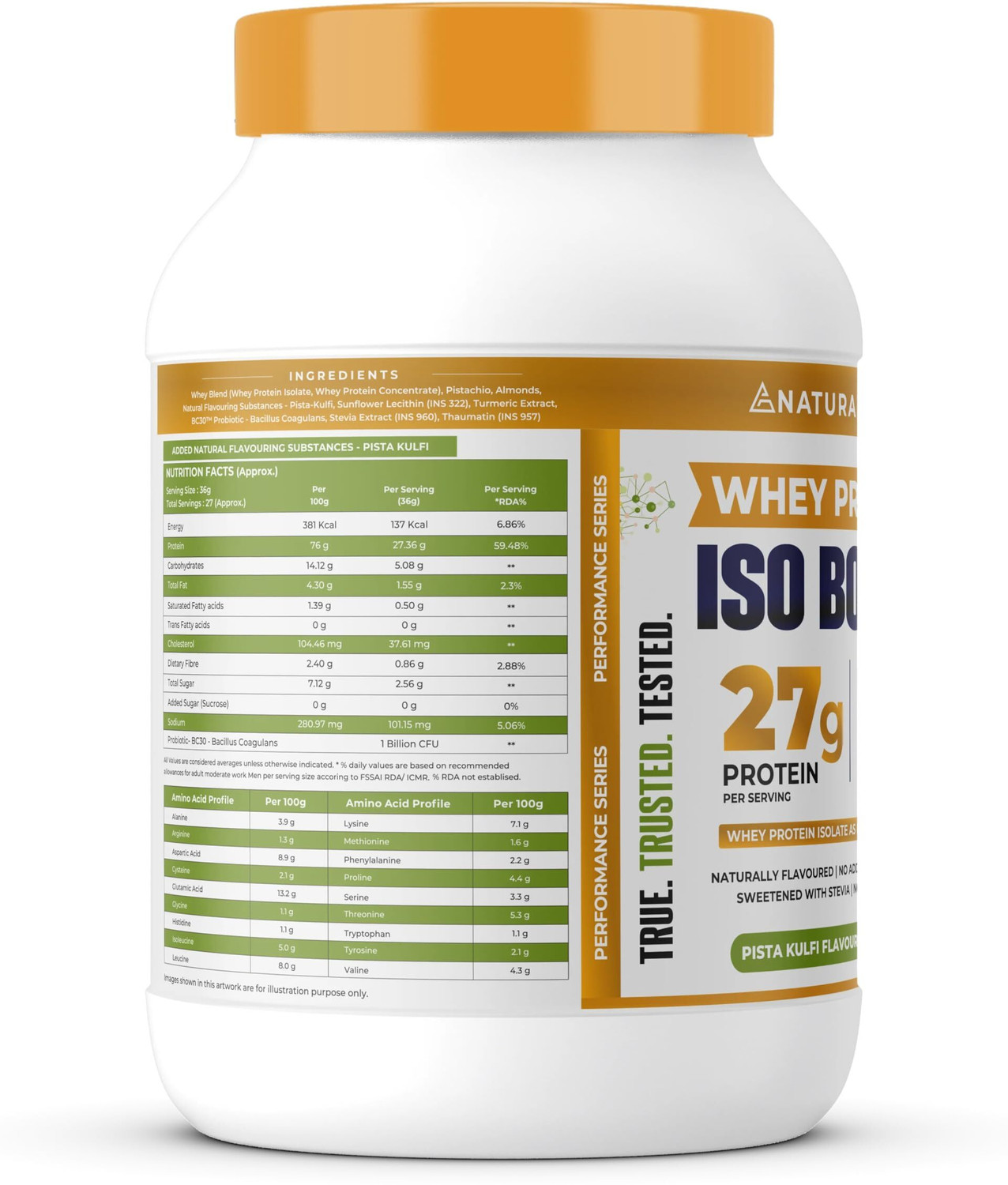 Image of NATURALTEIN ISO BOOST - 27g Clean Protein with BC30 Probiotic | 3X Better Absorption Whey Protein