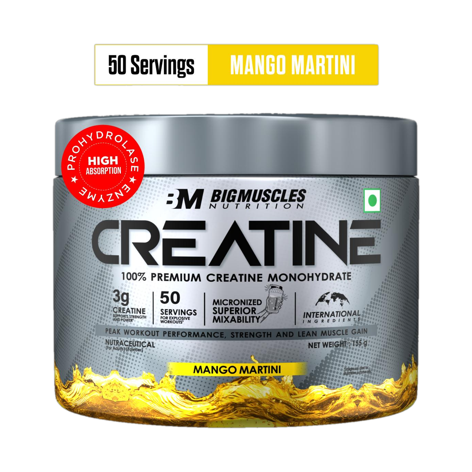 Image of BIGMUSCLES NUTRITION Creatine Monohydrate [50 Servings] | Supports Lean Muscle Building & Recovery Creatine