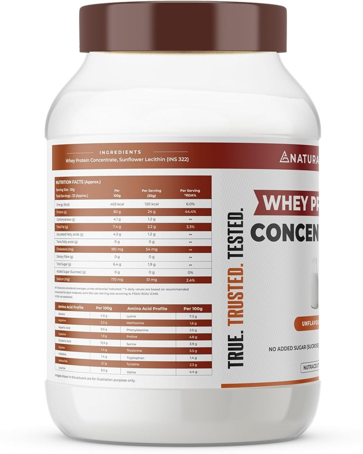 Image of NATURALTEIN Natural Whey Protein Concentrate Unflavoured | 1 kg | No Artificial Sweeteners Whey Protein