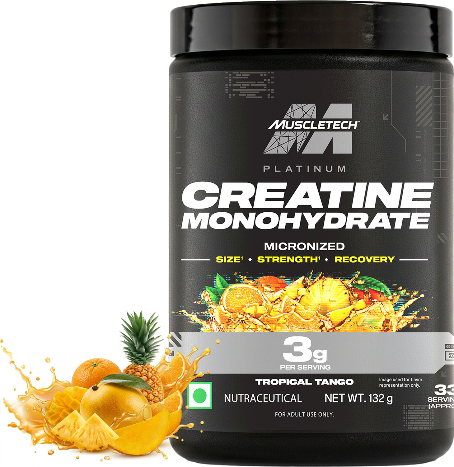 Image of Muscletech Platinum Creatine Monohydrate Micronized Powder | 3 g Creatine per Serving Creatine