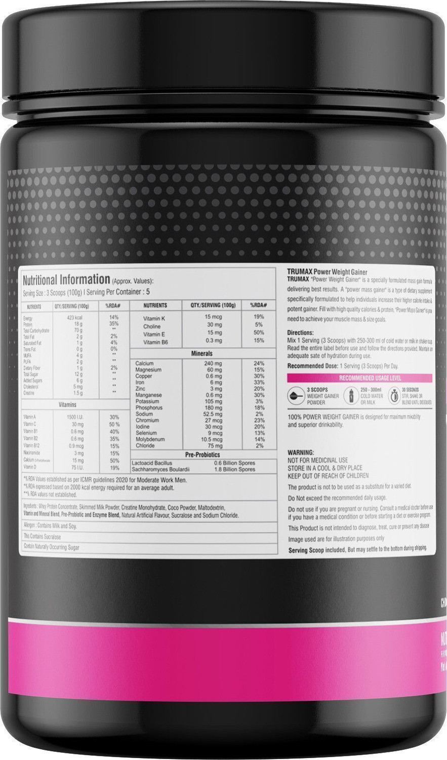 Image of TRUMAX Women Weight Gainer | 18g High Whey Protein Weight Gainers /Mass Gainers