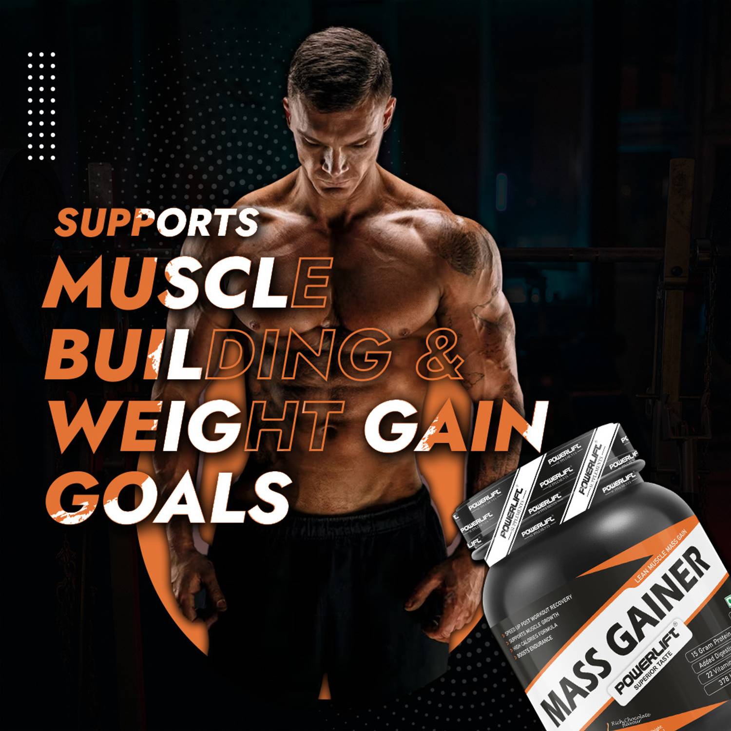 POWERLIFT Lean Muscle Gain Protein Powder, 500g - Image 5
